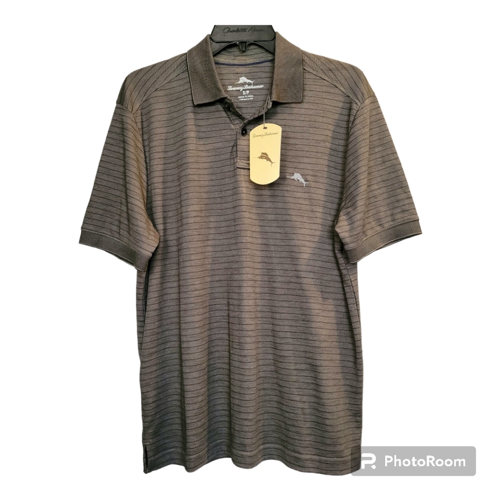 Tommy Bahama Men's "Coal" (Dark Gray) Short-Sleeve Golf Polo | Size S | NWT